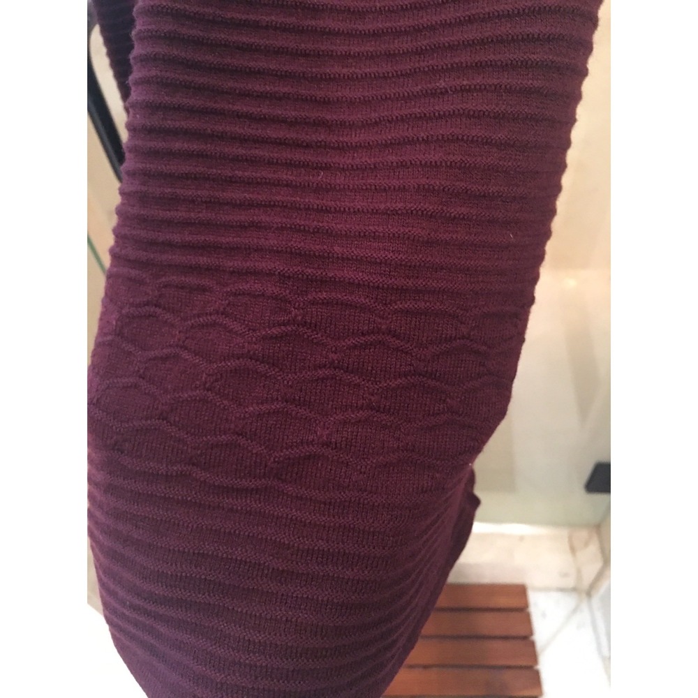 Jessica Simpson Opera Ribbed Sweater Dress Lace Wine Red Christmas 60347666 M - Picture 7 of 9